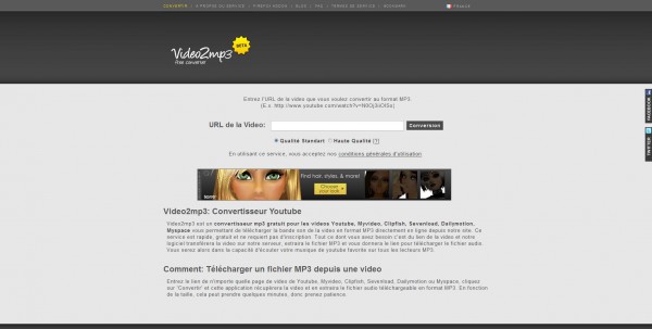 Convertisseur MP3 Youtube Video2mp3 1263717928378 600x303 Video2mp3 : Extraire la piste audio MP3 dune vidéo YouTube en ligne.