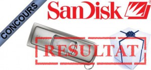 Résultat du concours clés USB Sandisk Ultra Cruzer Titanium.