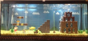 Un décor d’aquarium sur le thème de Super Mario Bros