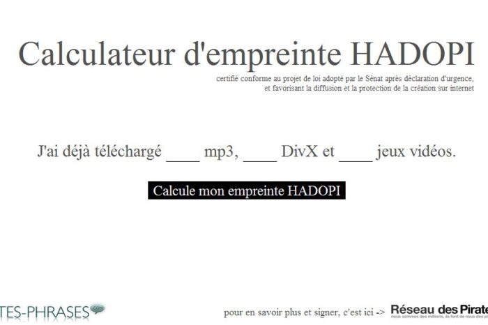 Et si la loi HADOPI est adoptée, calculez votre empreinte...
