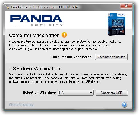 Panda USB and AutoRun Vaccine : Protégez votre clé USB des virus.
