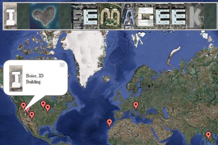 geoGreeting : Envoyez un message écrit avec des bâtiments.