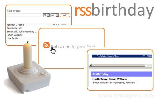 RssBirthday : Ajoutez les anniversaires à votre agrégateur RSS.