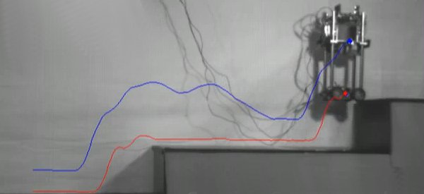 Un robot qui a une technique particulière pour monter et descendre les escaliers