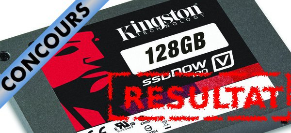 Résultat du concours Kingston SSDNow V100 128 Go 