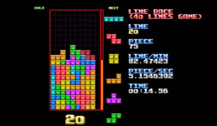 Tetris : Un nouveau record de Course Line, ça va vite, très vite...